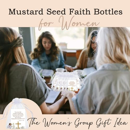 50 Pack Christian Faith Favors Bulk, Mini Glass Bottle Keepsakes with Matthew 17:20 Cards & Organza Bags, "Move Mountains" Religious Inspirational Gifts for Church, Baptism, Sunday School(White-Cross-50Pcs) - color: White-Cross-50Pcs