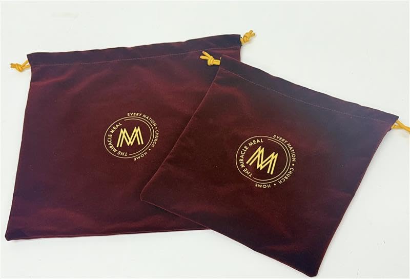 Miracle Meal Velvet Storage Bag for 10-Cup Communion Tray, Burgundy Set