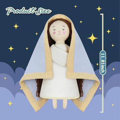 free-space Blessed Virgin Mary Doll and Baby Jesus Plush Religious Figure Playset for Boy Girl Christening Gift(Virgin Mary) - color: Virgin Mary