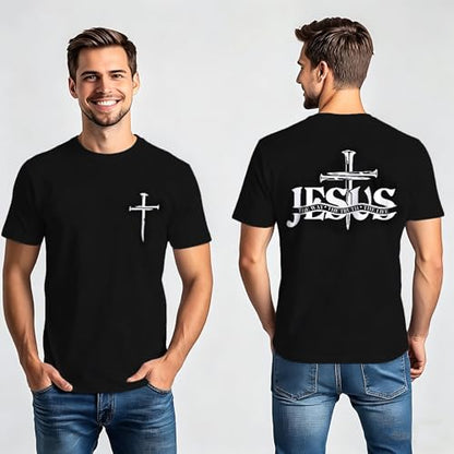 Christian Jesus Shirts for Men Inspirational Bible Verse Faith Graphic Tees - color: Black2, size: XX-Large