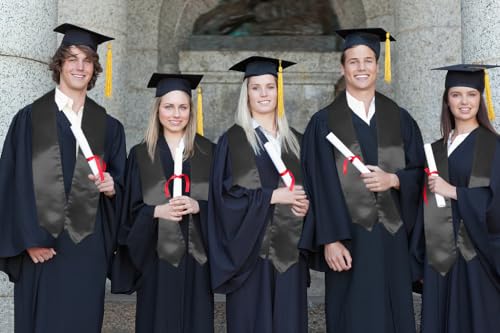 MyGradDay Plain Graduation Stole Colorful Stole for Adult Length 60",Rich in Color - color: Black