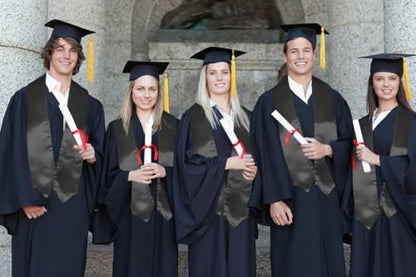 MyGradDay Plain Graduation Stole Colorful Stole for Adult Length 60",Rich in Color - color: Black