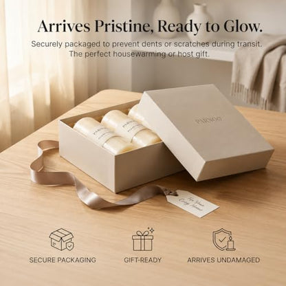Unscented Pillar Candles - Set of 4 Ivory Candles - 3x6 Slow Burning Candles for Weddings & Table Centerpieces - Large Pillar Candles, PARNOO - color: Ivory