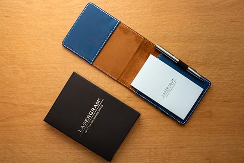 LaserGram Mini Padfolio with Notepad and Pen, Celtic Cross, Personalized Engraving Included (Dark Blue) - color: Dark Blue