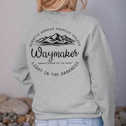 Pairxily Womens Christian Sweatshirt Inspirational Religious Faith Sweatshirts Graphic Crewneck Long Sleeve Shirts - color: Light Gray, size: Small