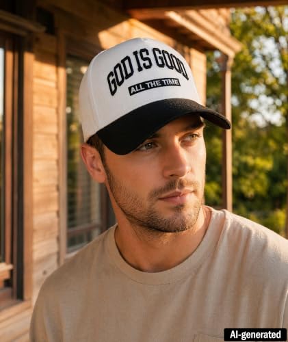 God is Good Hat, Christian Hats for Men & Women Religious Gift - color: Black/White