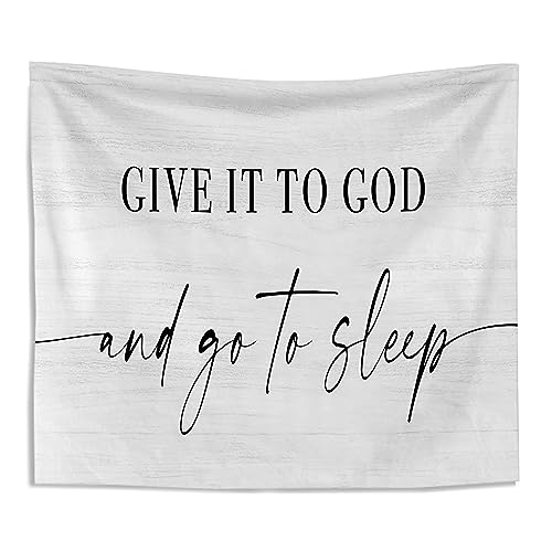 Kneibo Give It to God and Go to Sleep Tapestry - Christian Tapestry, Bedroom Tapestry 50x60, Bedroom Decor, Master Bedroom Decor, Guest Room Wall Decor