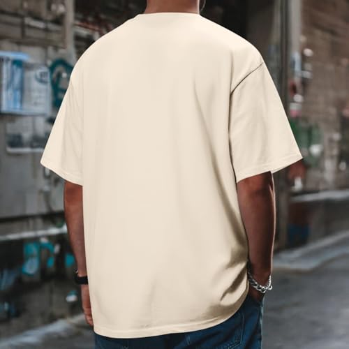Fkatuzi Christian Jesus God Shirts for Men Religious Faith Bible Verse T Shirt Oversized Graphic Tee Cotton Streetwear Tops - color: Apricot, size: Small