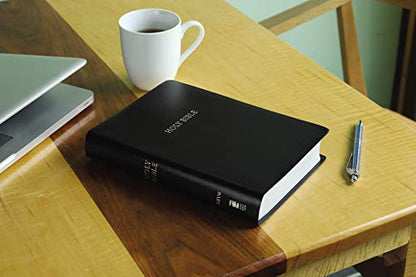 NIV, Reference Bible, Giant Print, Leather-Look, Black, Red Letter, Comfort Print