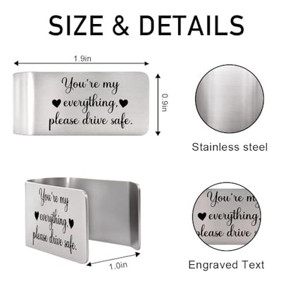 You're My Everything Please Drive Safe Visor Clip for Cars for Dad - color: Silver 6