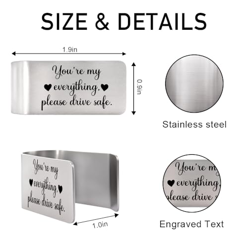 You're My Everything Please Drive Safe Visor Clip for Cars for Dad - color: Silver 6