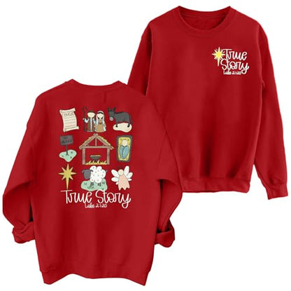 FAYALEQ Christmas Sweatshirt for Women Merry Christmas Shirt Xmas Tops - color: Red-ture, size: Large