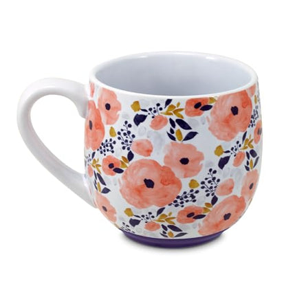 Lighthouse Christian Products Kindness Collective Inspirational Affirmation Coffee Cup, Floral Mug with Encouragement Tag, 18 Ounce Ceramic You are Loved - style: You are Loved