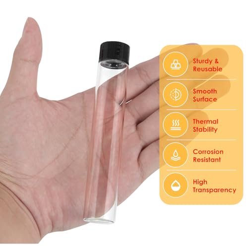 12PCS 30ml Clear Glass Small Vials with Screw Caps & Plastic Stoppers - size: 30ml