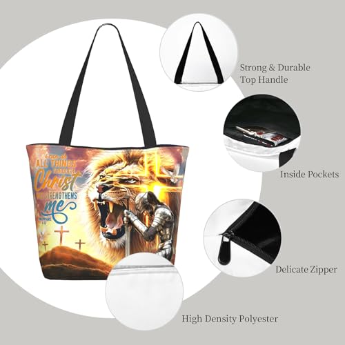 Bible Tote Bags for Women Christian Gifts Religious Church Shoulder Bag - color: Bible-33