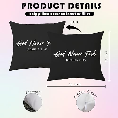 God Never Fails Throw Pillow Cover 18x18 inch - color: Bible02
