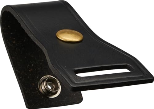 JAY-PEE Two-Way Radio Microphone Holder Epaulet Shoulder Leather Mic Clip - color: brass