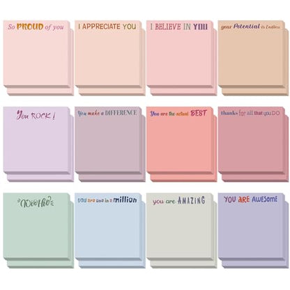 Yinder 24 Pcs Inspirational Sticky Notes Gifts, Thank You, Aesthetics - color: Aesthetics, size: Thank You