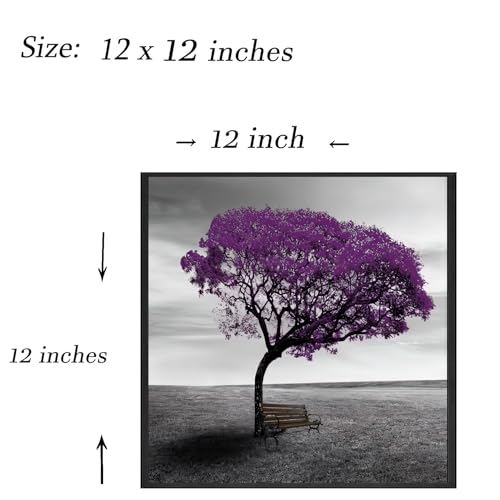 Modern Framed Wall Art Canvas Prints, Purple Tree Landscape - color: Purple Tree