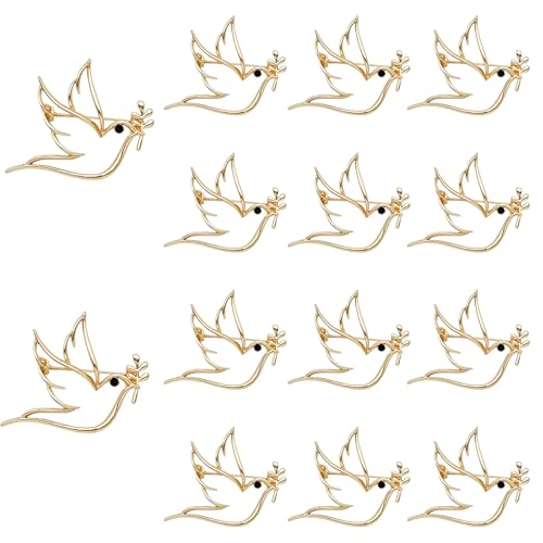 15 Pack Hummingbird Brooch Pins Gold Small Birds Animal Shaped Lapel Pin Minimalism Brooches Pin for Women Men Party