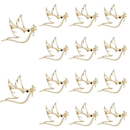 15 Pack Hummingbird Brooch Pins Gold Small Birds Animal Shaped Lapel Pin Minimalism Brooches Pin for Women Men Party