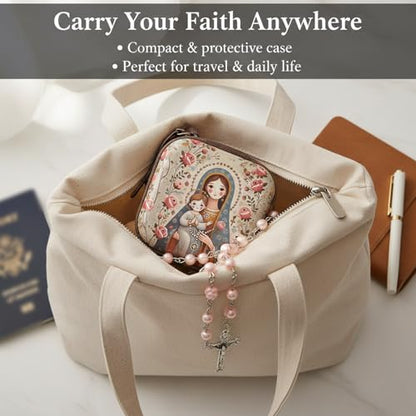 Rosary Beads Catholic for Women With Rosary Box, Catholic Gifts for Women