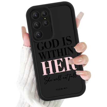 Christian Case for Samsung Galaxy S25, Western Aesthetic Bible Verse Pattern Design God Jesus Phone Cover for Women Men, Soft TPU Protective Shell for Samsung S25 6.2" Black - color: Black