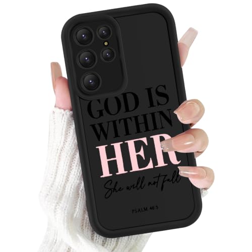 Christian Case for Samsung Galaxy S25, Western Aesthetic Bible Verse Pattern Design God Jesus Phone Cover for Women Men, Soft TPU Protective Shell for Samsung S25 6.2" Black - color: Black