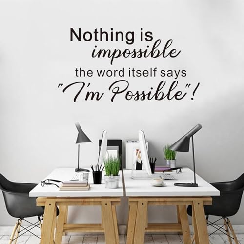 AnFigure Motivational Office Wall Decals: Vinyl Inspiration Quotes Removable Vinyl Wall Stickers for Entrepreneurs and Fitness Enthusiasts in Workspace and Gym Decor X-Large - size: X-Large