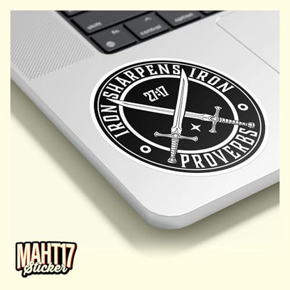 (3Pcs) Iron Sharpens Iron Stickers - Proverbs 27 17 Stickers Bible Christians Die-Cut Waterproof Vinyl Sticker for Laptop Water Bottle Phone Kindle Decal Stuff Gifts for Her Him 2 Inches - size: 2x2"