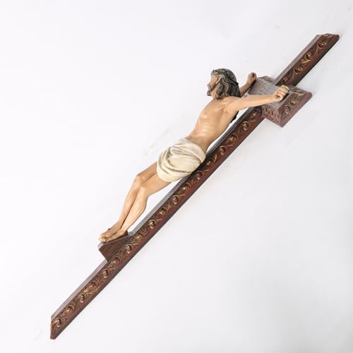 BC Catholic Crucifix Wall Cross, 12" H Jesus Cross for wall - color: Full color