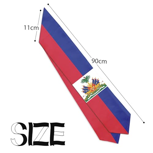 Graduation Satin Sash Scarf 72" Stole - color: Haiti Flag