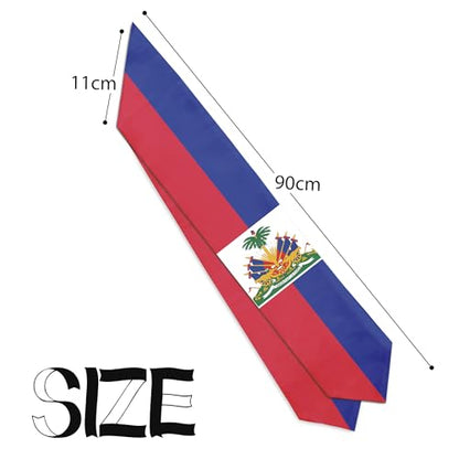 Graduation Satin Sash Scarf 72" Stole - color: Haiti Flag
