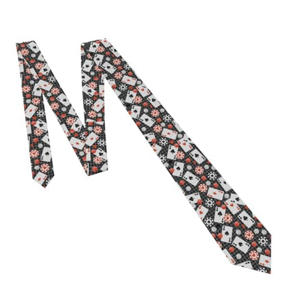 Men's Neckties, Novelty Printed Skinny Tie for Work Casual Party - color: Poker Dice