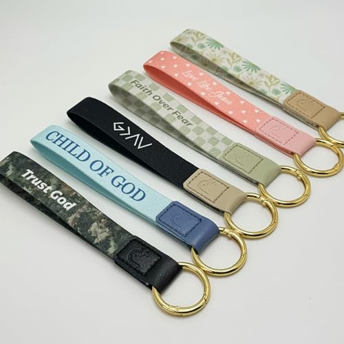Yappy Daily Bible Verse Keychain Wristlet, NFC Christian Lanyard for Keys, Wallet, ID & Phone for Women Men - color: Trust God