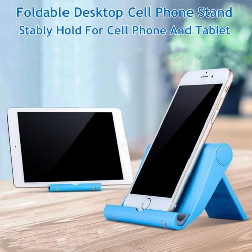 Cell Phone Stand, Desktop Holder for Smartphones, Phones & Tablets (Blue) - color: Blue