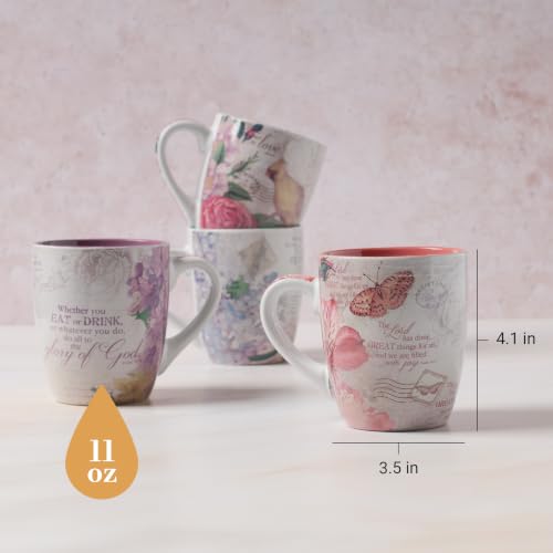 Christian Art Gifts Ceramic Coffee/Tea Mug Set for Women, Multicolor