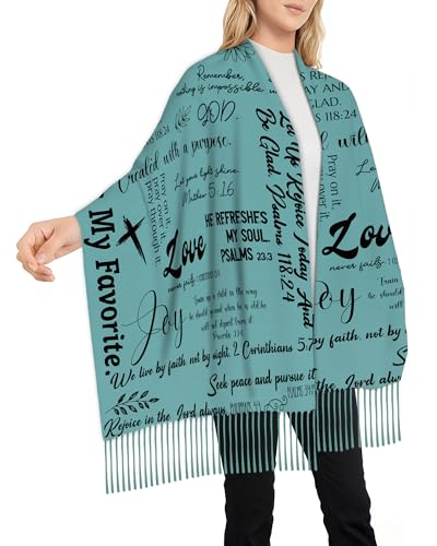 Prayer Shawls for Women Inspirational Scripture Scarf Wrap - color: Green