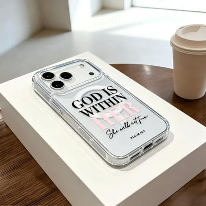 God is Within Her Psalm 46:5 Phone Case, White, for iPhone 16 Plus