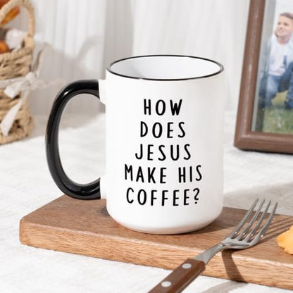 Funny Christian Gifts for Women Men – Jesus He Brews It Coffee Mug 15oz - size: 15 Ounces