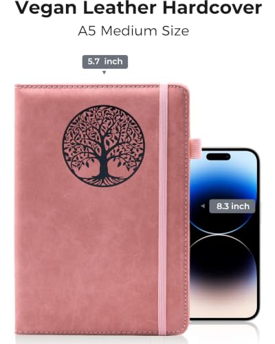 BIYUNRO Leather Journal, Writing Notebook for Women Men - color: Pink2