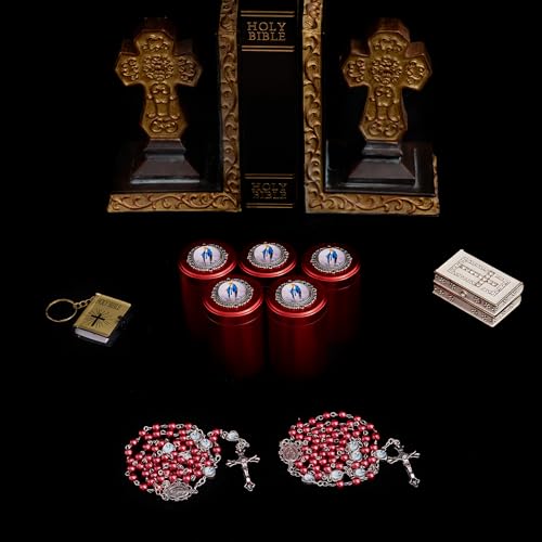 6mm Rosary Beads with Rosary Box, Black Glass Saint Benedict Necklace, Anglican Prayer Beads Catholic Gifts - color: Rosary-6-10