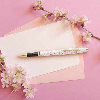 Cross Coventry Cherry Blossom Pearl White Rollerball Pen, Black Ink - color: Pink