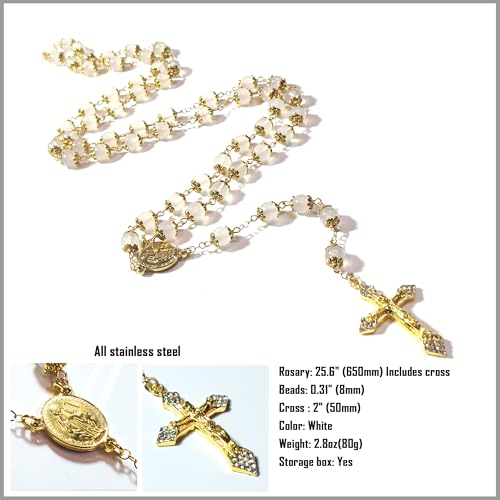 Rosary Beads Chaplet Natural Jade Rosery Cross Catholic gifts