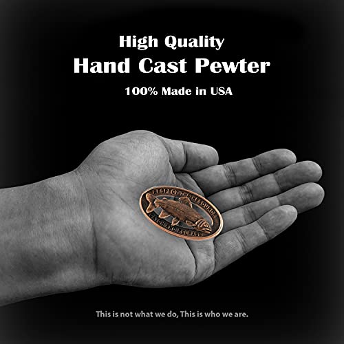 Rainbow Trout Pin, Catch and Release, Lapel, Hat, Pins, Brooch, Brooches, Jewelry, Gift, Handmade in the USA, 200 Fish Designs Available. - color: Copper Plated
