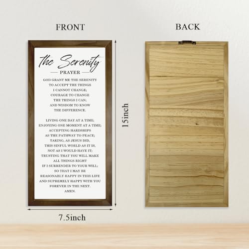 Christian Wall Decoration, Motivational Decor Signs, Farmhouse Wood Framed Sign 15×7.5×0.3 inches, Religious Home Decor, Church Room Wall Art, The Serenity Prayer Sign - color: color 16
