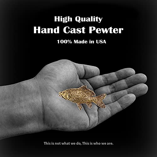 Carp Pin, Fish, Lapel, Fisherman, Fishing, Hat, Pins, Brooch, Brooches, Jewelry, Gift, Handmade in the USA, 200 Fish Designs Available. F077Z - color: Gold Plated