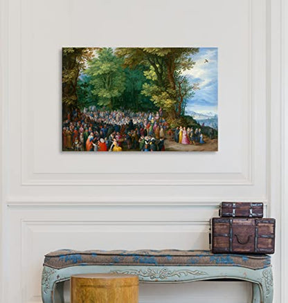 Canvas Print Wall Art - The Sermon on The Mount, 1598 by Jan Brueghel The Elder - 18x12 inches - color: The Sermon on the Mount, size: 18"L x 12"W
