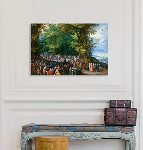 Canvas Print Wall Art - The Sermon on The Mount, 1598 by Jan Brueghel The Elder - 18x12 inches - color: The Sermon on the Mount, size: 18"L x 12"W