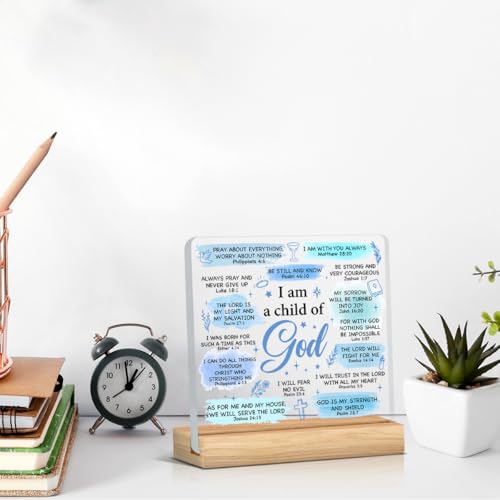 Baptism Gifts for Boy, Inspirational Scriptures Acrylic Desk Sign - color: M60A08